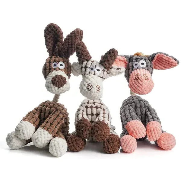 Durable Fun Plush Dog Toy with Squeaker - Halri