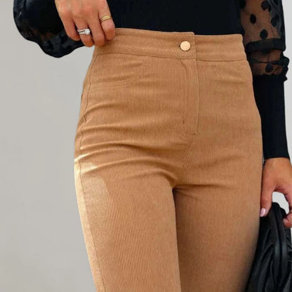 Fashionable Wide Leg Corduroy Pants
