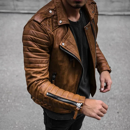Premium Genuine Leather Men's Biker Jacket