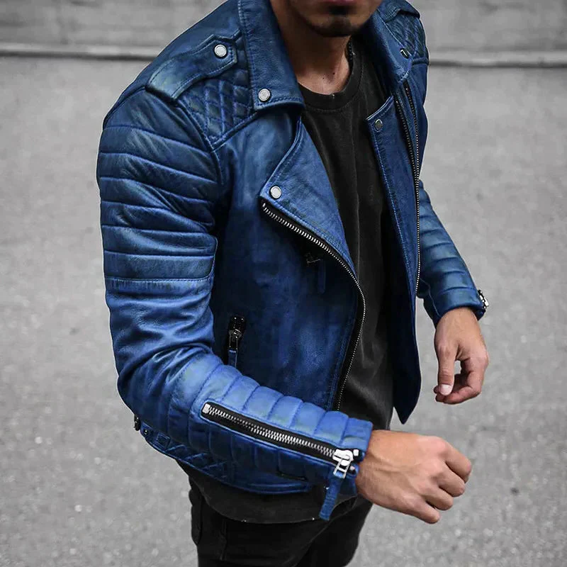 Premium Genuine Leather Men's Biker Jacket