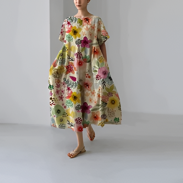 Stylish Floral Print Women's Dress