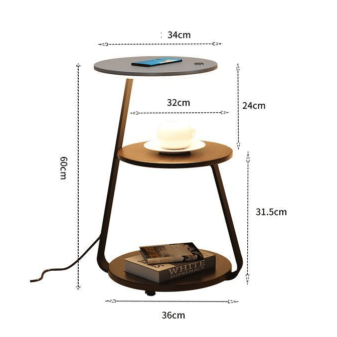 Compact 2-Tier Space Saving Table Lamp