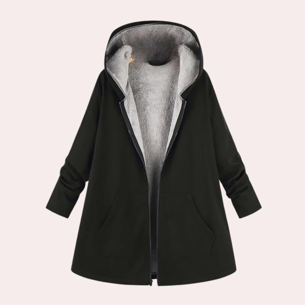 Ladies' Comfortable Fleece Hoodie Coat