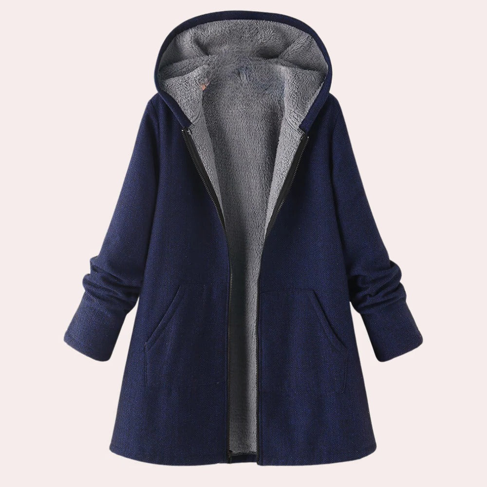 Ladies' Comfortable Fleece Hoodie Coat
