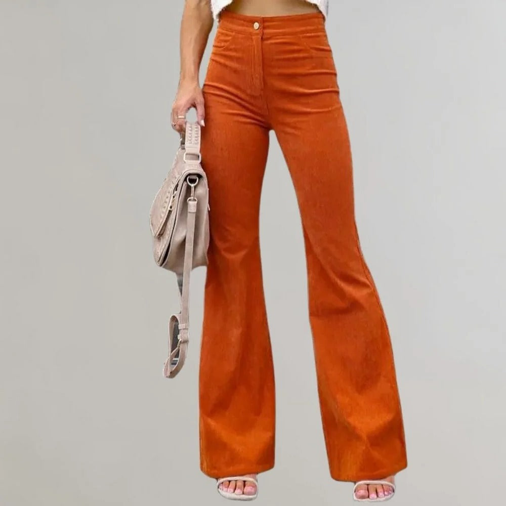 Fashionable Wide Leg Corduroy Pants