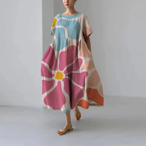 Stylish Floral Print Summer Dress - Halri