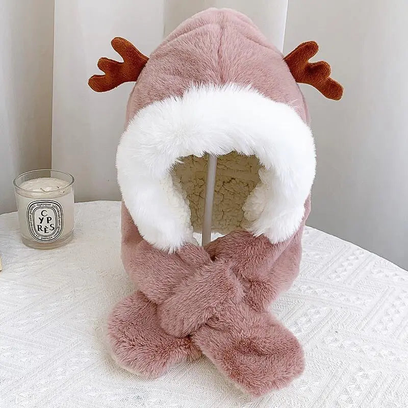 Soft Fuzzy Beanie Scarf Set for Winter