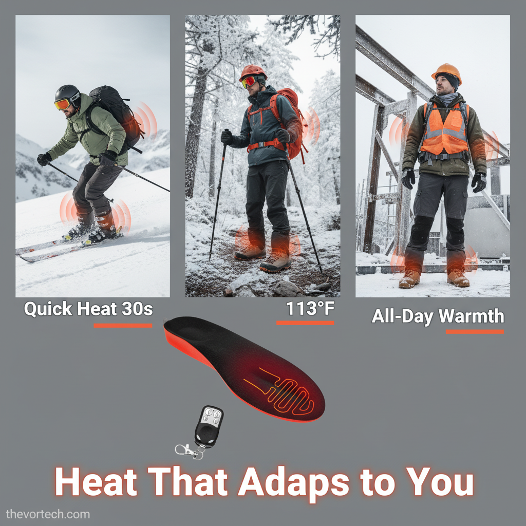 Warm Thermal Insoles with 3 Heat Settings