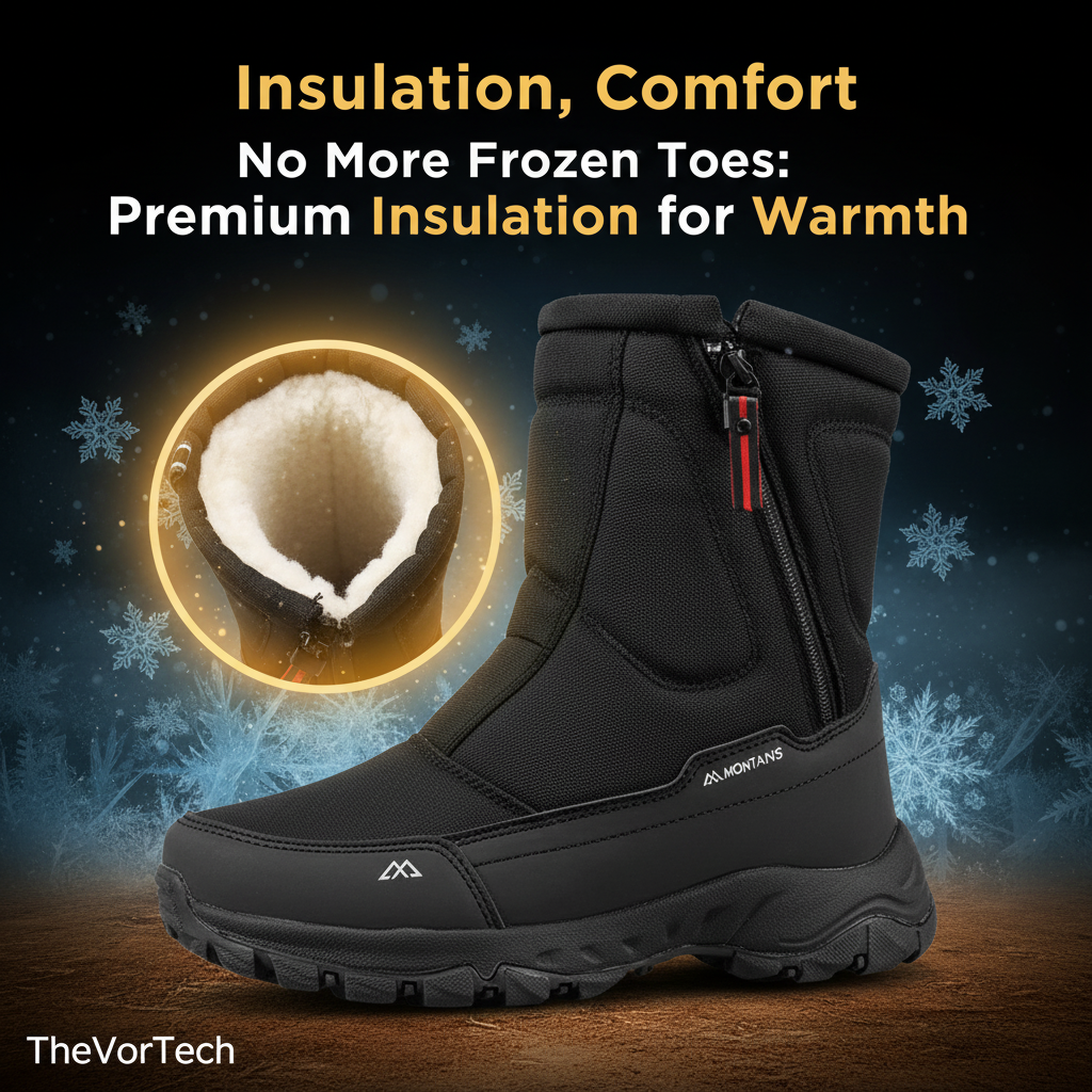 Warm Waterproof Men's Snow Boots for Winter Outdoor Use