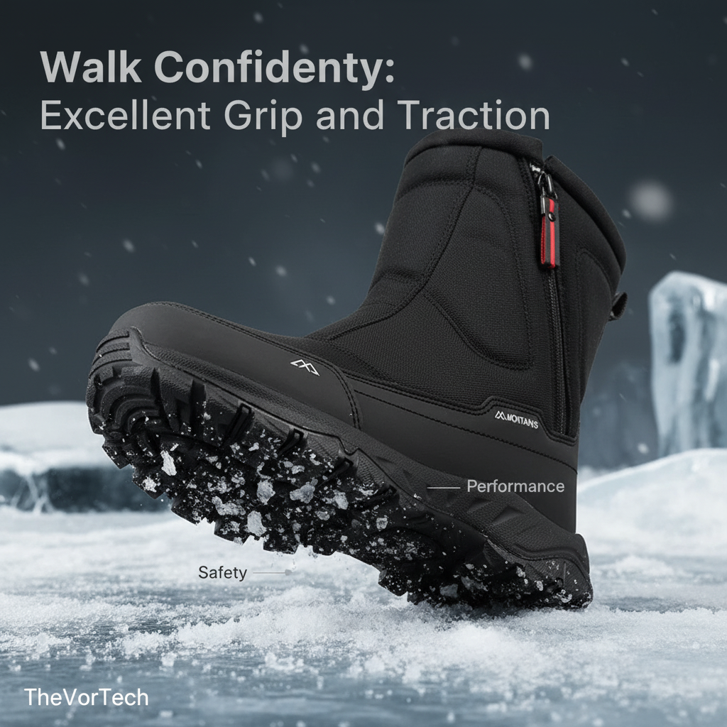 Warm Waterproof Men's Snow Boots for Winter Outdoor Use