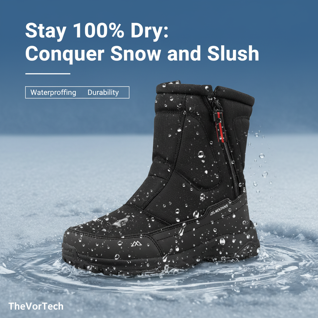 Warm Waterproof Men's Snow Boots for Winter Outdoor Use