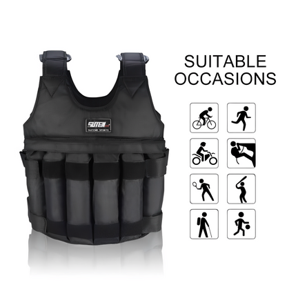 Heavy Duty 110lb Weighted Fitness Training Vest