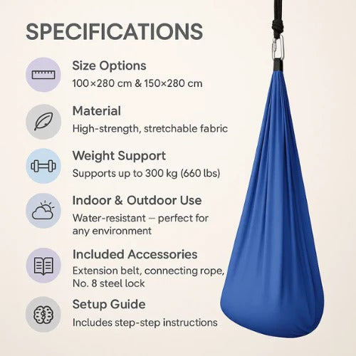 Special Needs Swing Hammock for Kids Indoor Outdoor Use