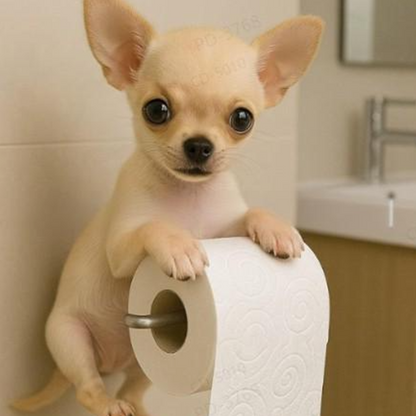 Fun Dog Paper Holder for Bathroom Decoration