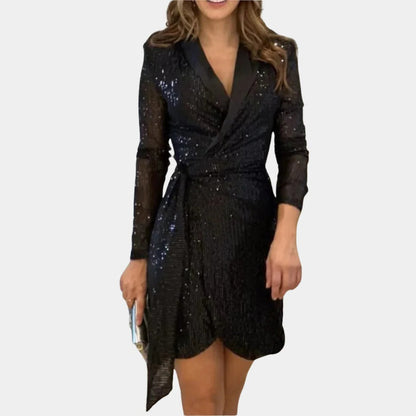 Classic Women's Jacket Dress With Waist Belt