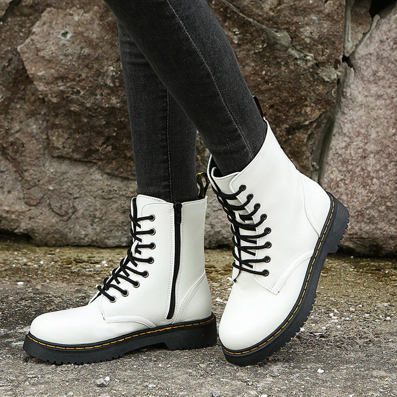 Lace Up Zipper Ankle Boots