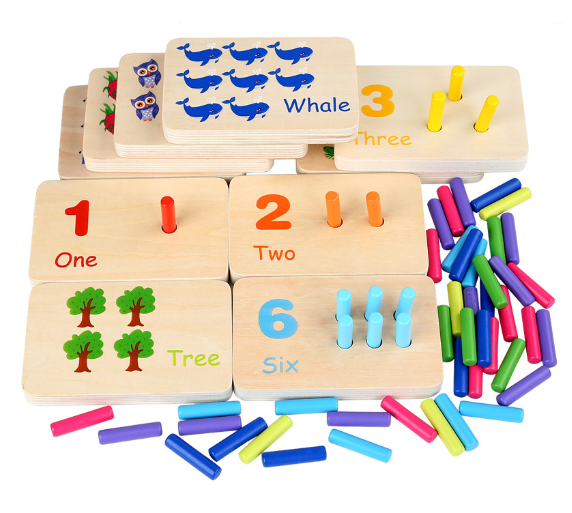 Fun Wooden Number Board for Kids Learning to Count - Halri
