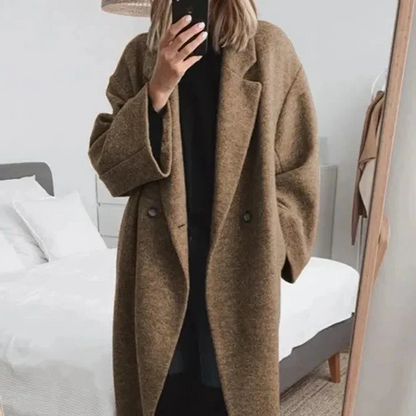 Luxurious Women's Long Cashmere Trench Coat