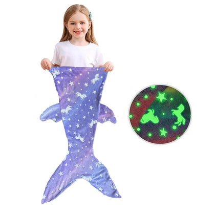 Colorful Glow Mermaid Kids Sleeping Bag