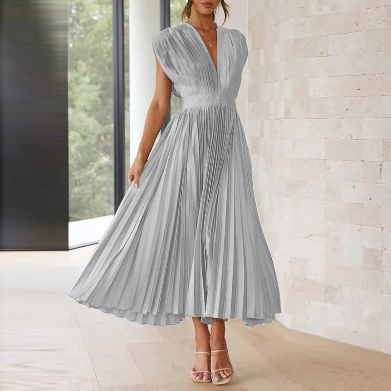 Sleeveless V Neck Summer Dress - Befez