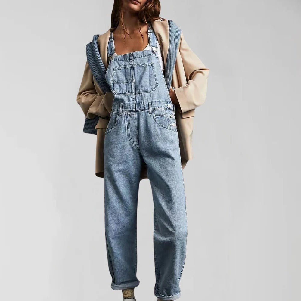 Fashionable Blue Jeans Jumpsuit for Women - Halri