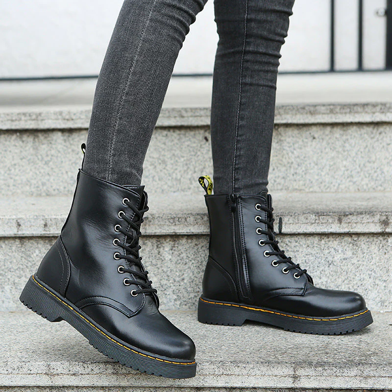 Lace Up Zipper Ankle Boots
