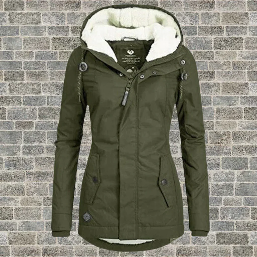 Fitted Hooded Cotton Parka Coat