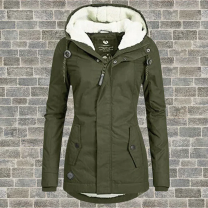 Fitted Hooded Cotton Parka Coat