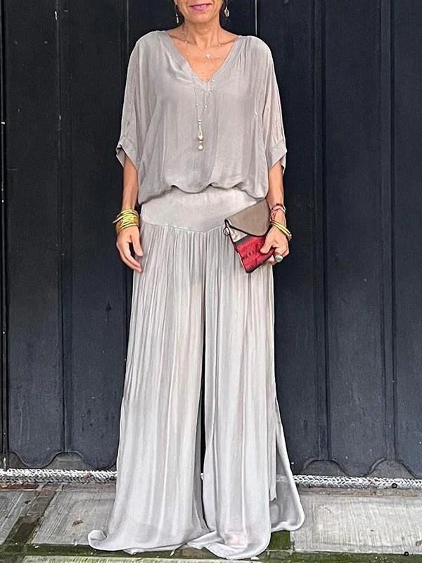 Flowy High-Waisted Wide Leg Chiffon Pants