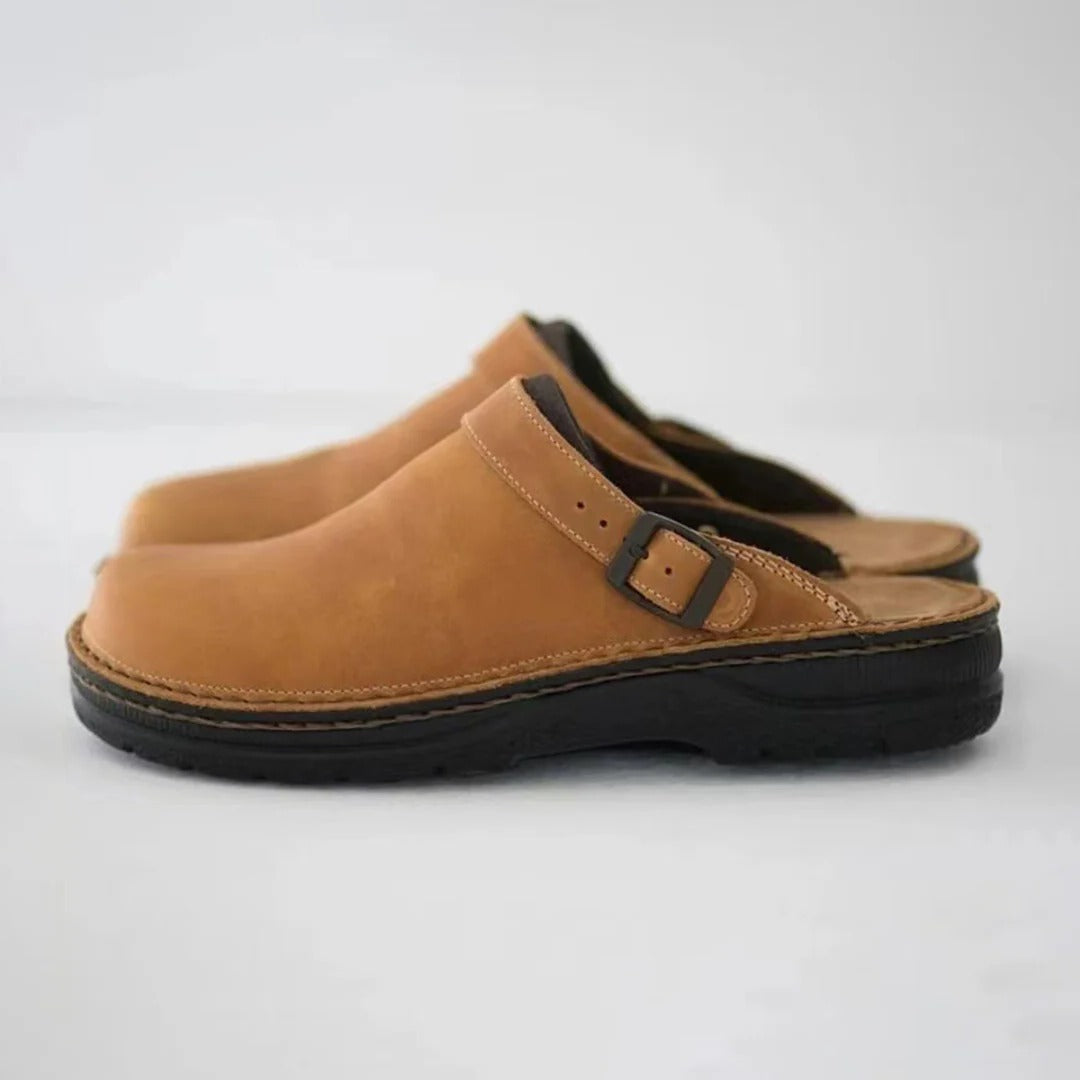 Comfortable Genuine Leather Slip On Shoes - Halri