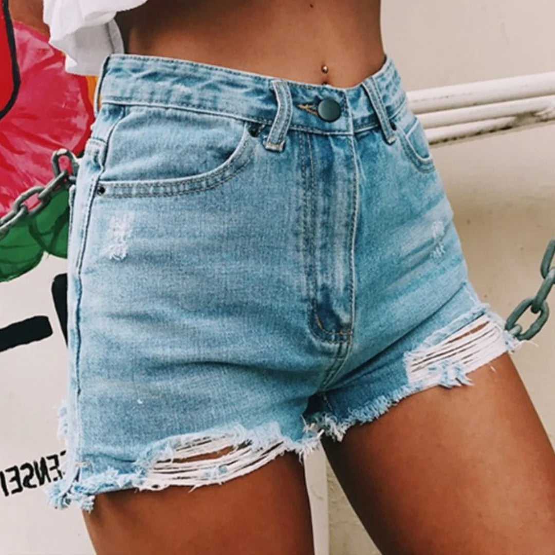 Fashionable Blue Jeans Shorts for Ladies - Halri