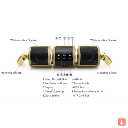 Waterproof Bike Bluetooth Speaker with Radio