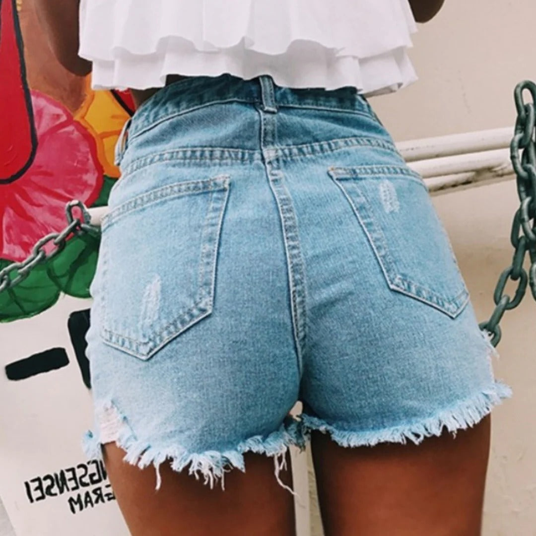 Fashionable Blue Jeans Shorts for Ladies