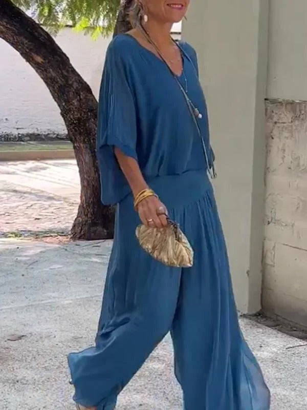 Flowy High-Waisted Wide Leg Chiffon Pants
