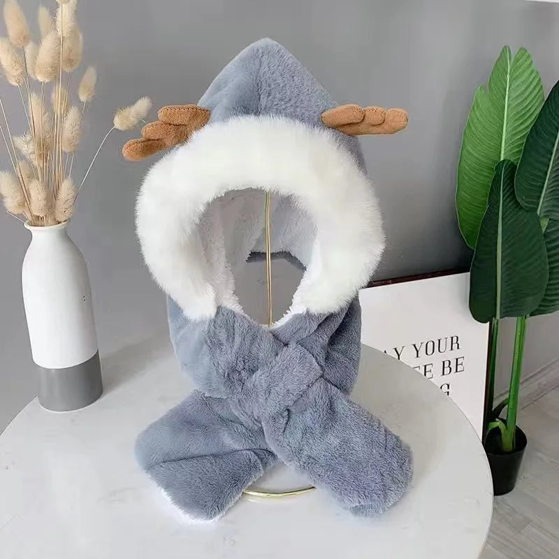 Soft Fuzzy Beanie Scarf Set for Winter - Halri