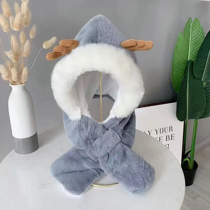 Soft Fuzzy Beanie Scarf Set for Winter - Halri
