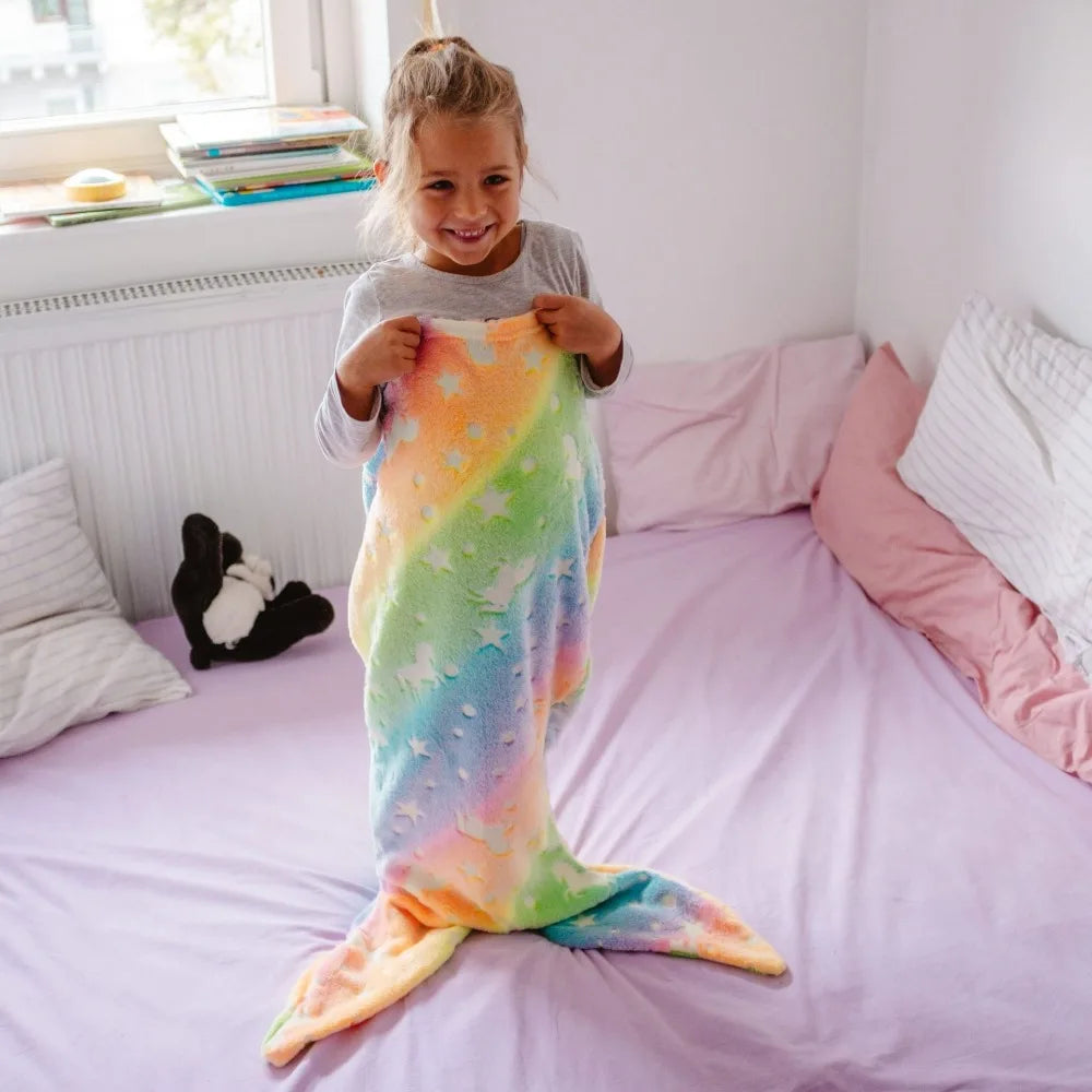 Colorful Glow Mermaid Kids Sleeping Bag - Halri