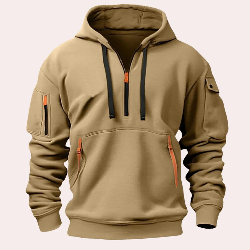 Fashionable Men's Cozy Hooded Sweatshirt - Halri