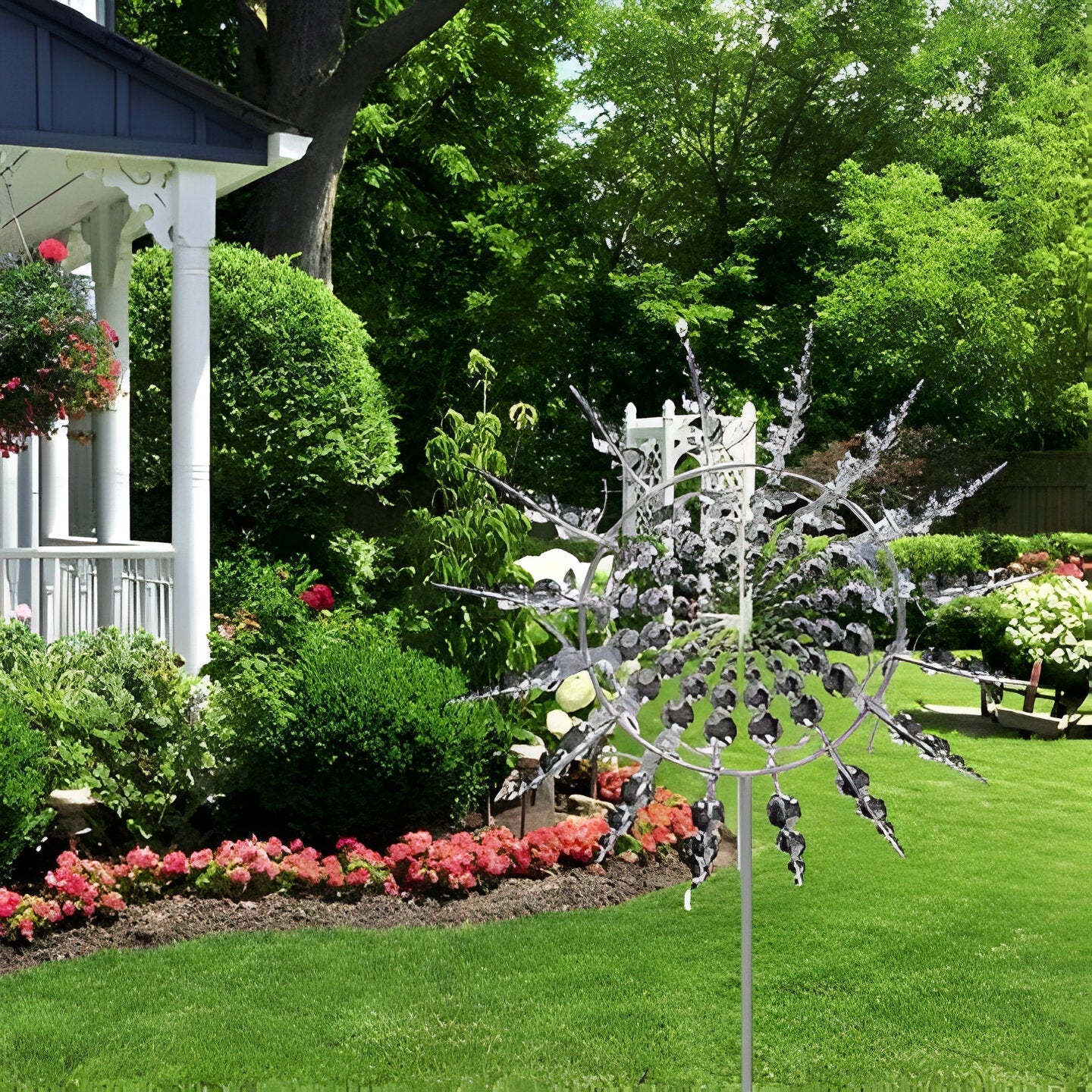 Durable Garden Metal Spinner with Weatherproof Coating