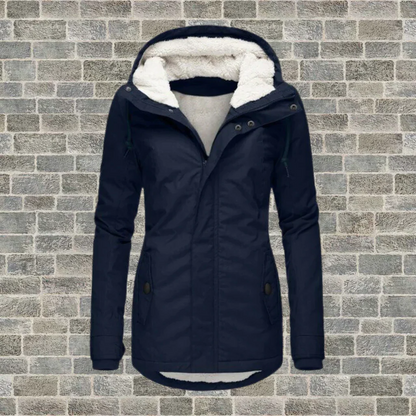 Fitted Hooded Cotton Parka Coat