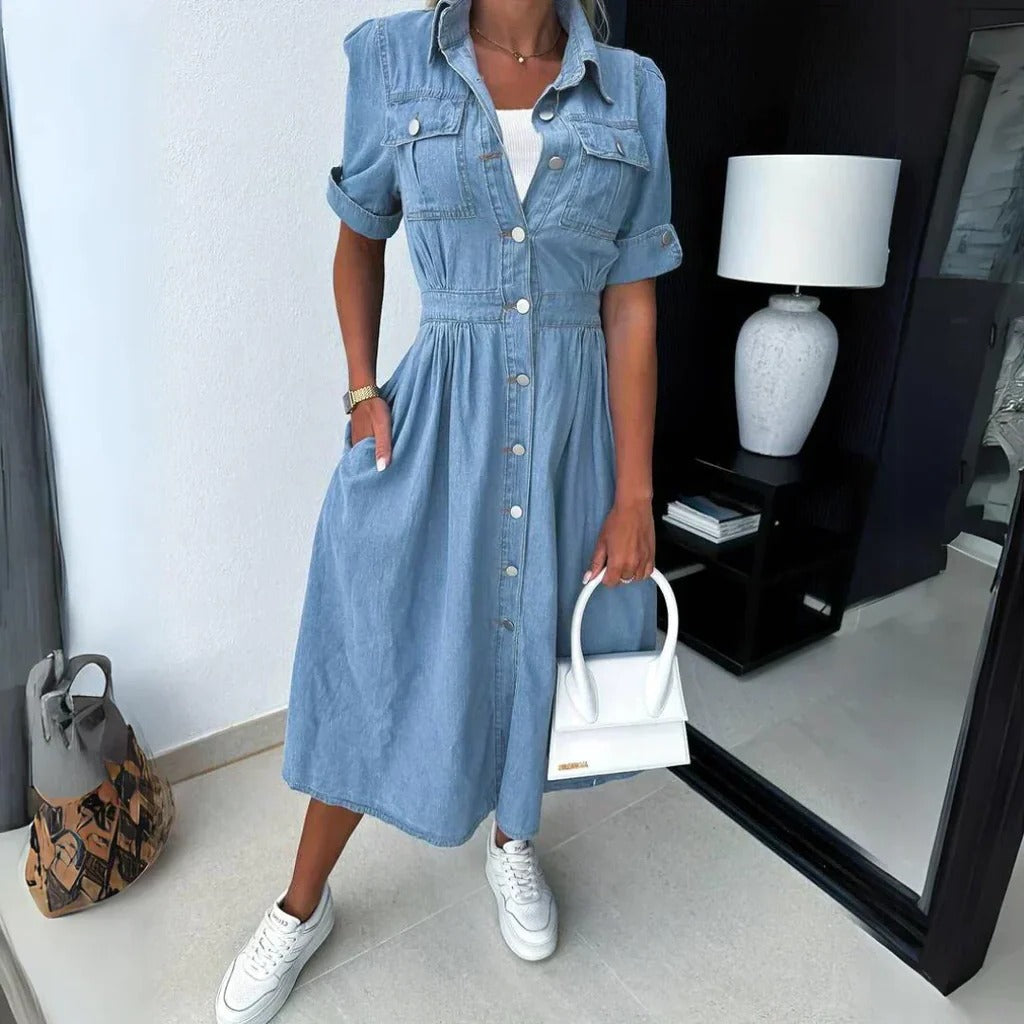 Fashionable Blue Jeans Dress - Befez