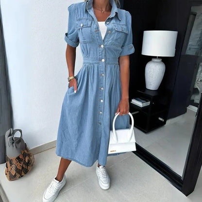 Fashionable Blue Jeans Dress - Befez