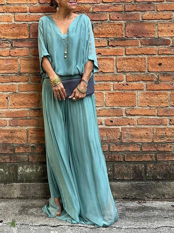 Flowy High-Waisted Wide Leg Chiffon Pants