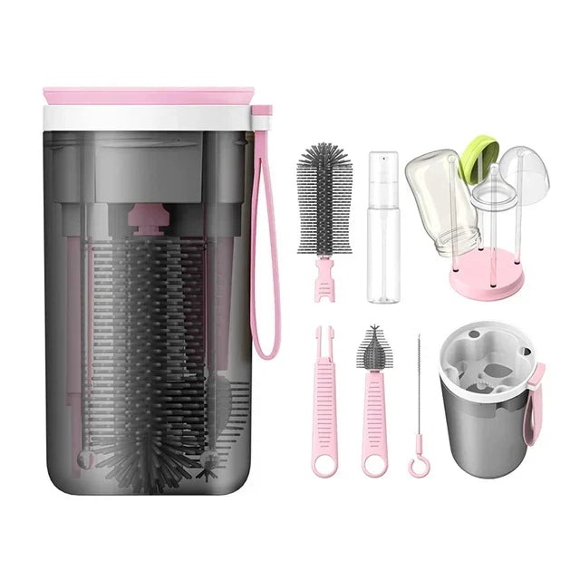 Portable Baby Bottle Brush Set with Travel Accessories