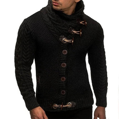Cozy Cable Sweater With Button Front - Halri