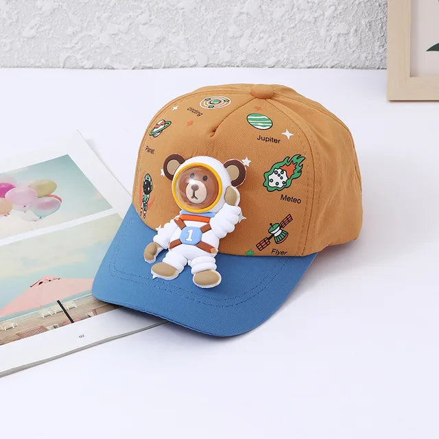 Fun Kids Baseball Cap with Cute Bear Designs