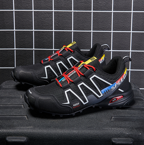Tough Outdoor Hiking Boots Blue Green