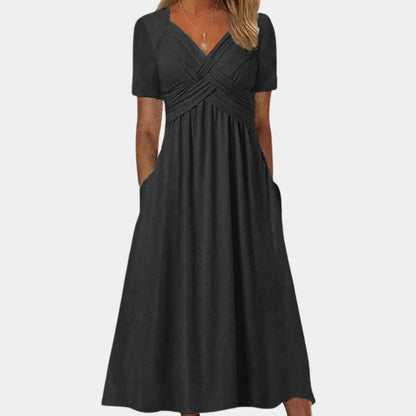 Beautiful Women's V-Neck Summer Dress - Halri