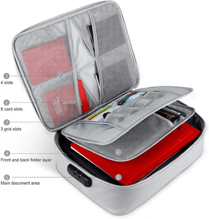 Secure Travel File Bag with Zipper Pocket Organizer