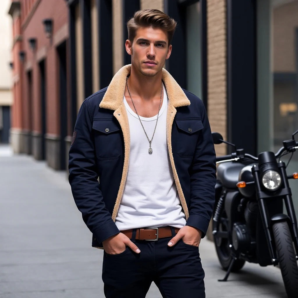 Classic Mens Leather Flight Jacket